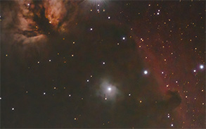 Horsehead Nebula and the Flame Nebula