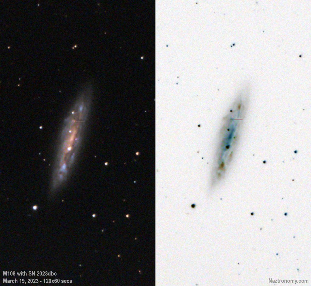 Supernova SN2023dbc in M108 Comparison