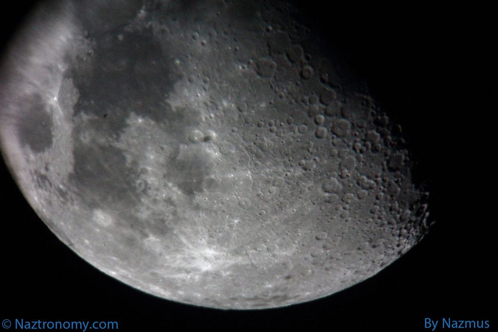 Waxing Gibbous Moon thru Eyepiece