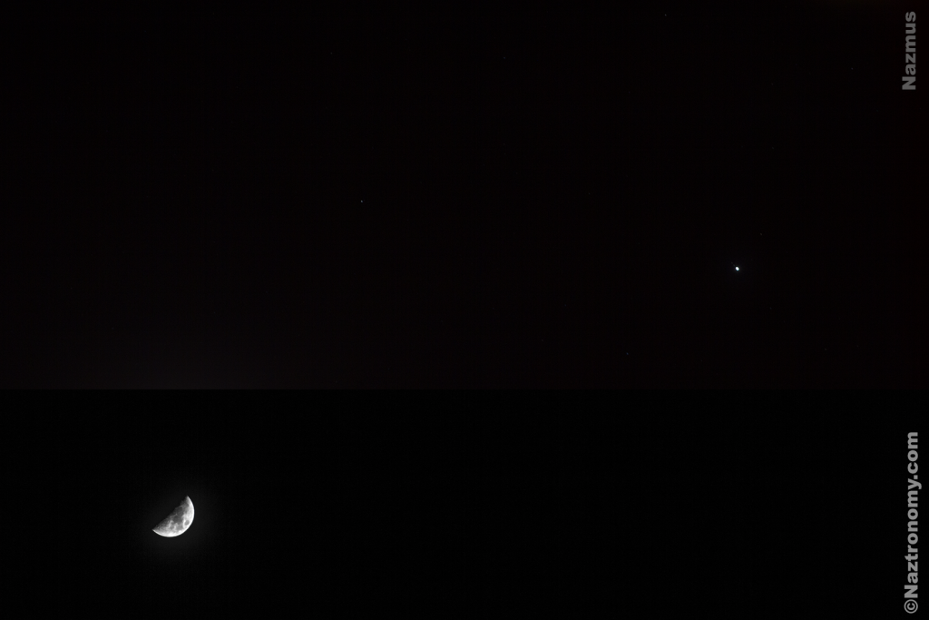 Wide Angle Jupiter and Quarter Moon