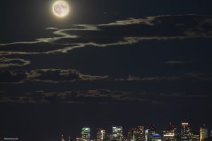 Supermoon over Boston