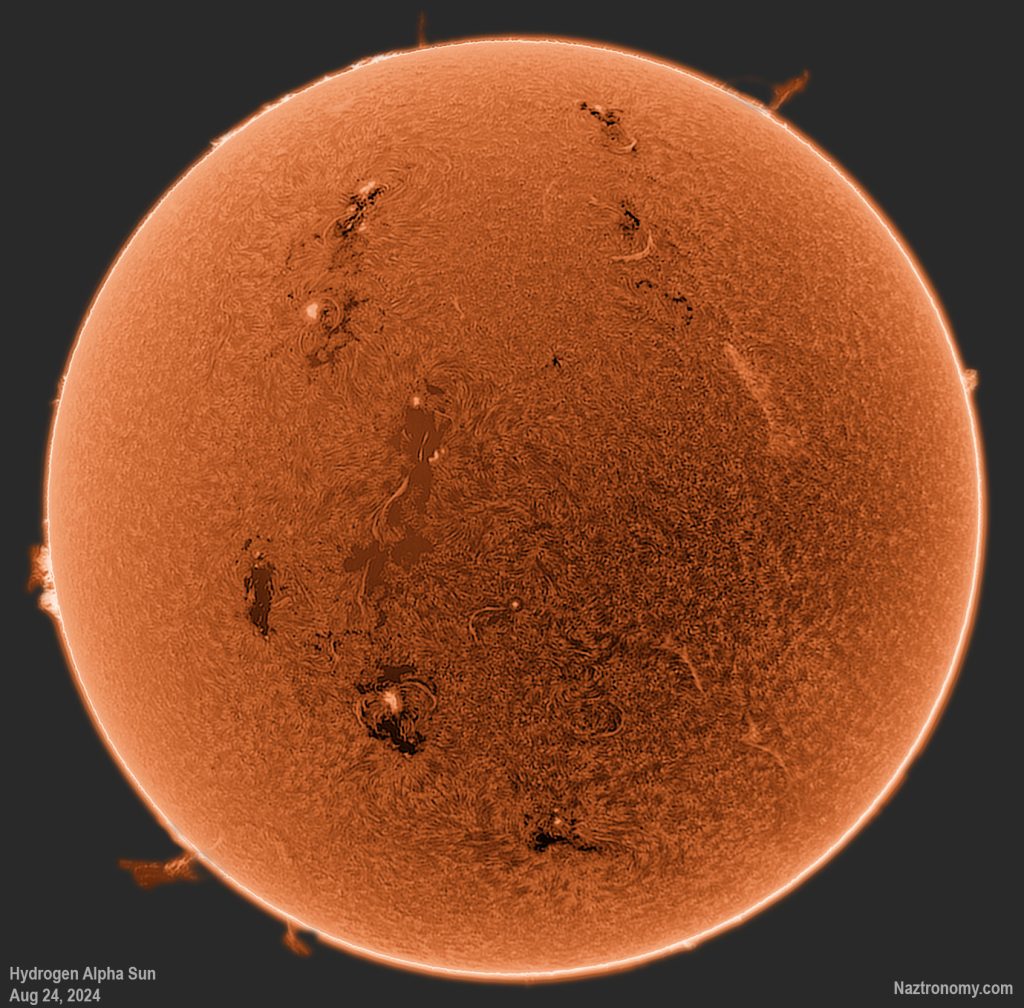 Hydrogen Alpha Sun Aug 24, 2024