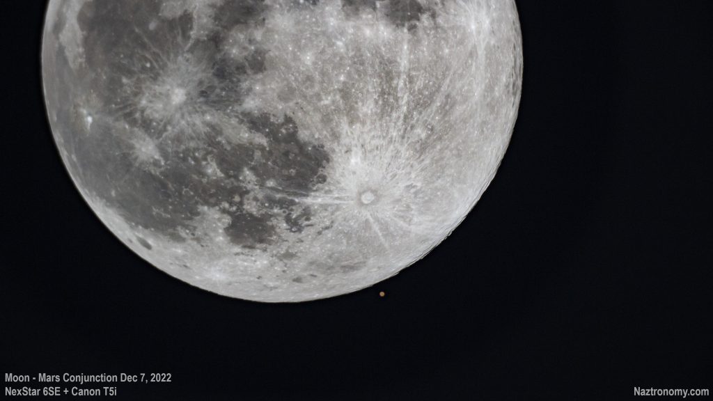 Moon-Mars Conjunction Dec 7, 2022