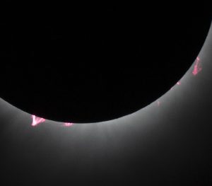 Close up of Giant Prominence during Totality