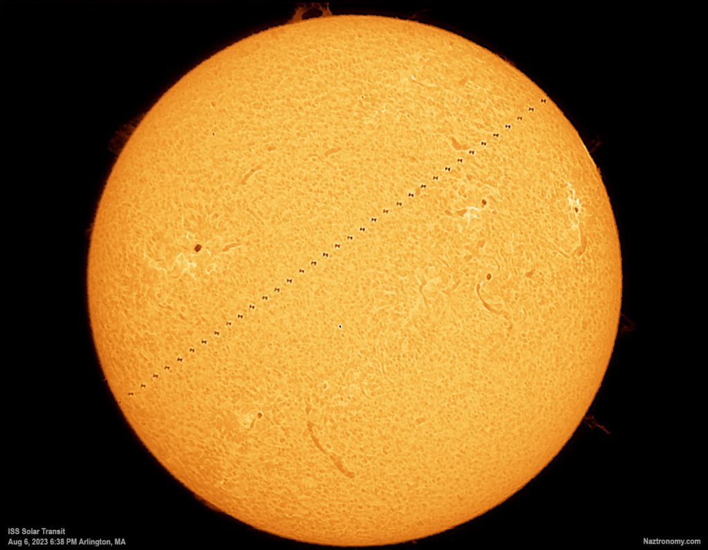 Composite of the ISS Transiting the Sun
