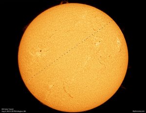 Composite of the ISS Transiting the Sun