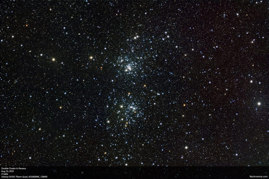 Double Cluster in Perseus with SV503 70mm Quad