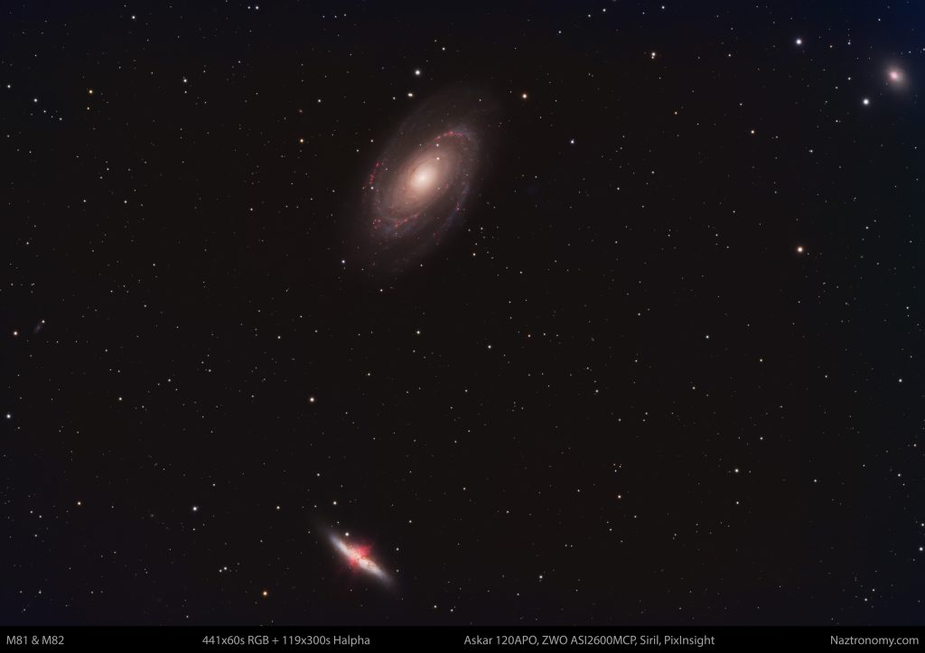 M81 and M82 HaRGB Askar 120APO 2026